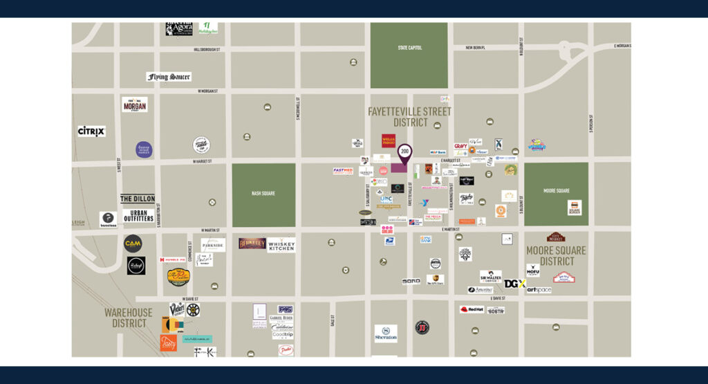 Downtown Raleigh map