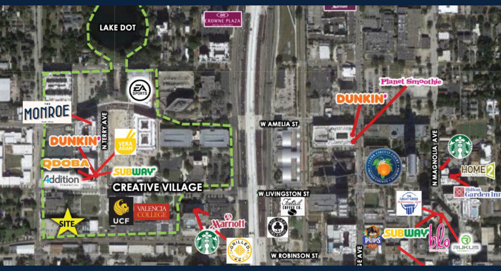 The Creative Village arial location map