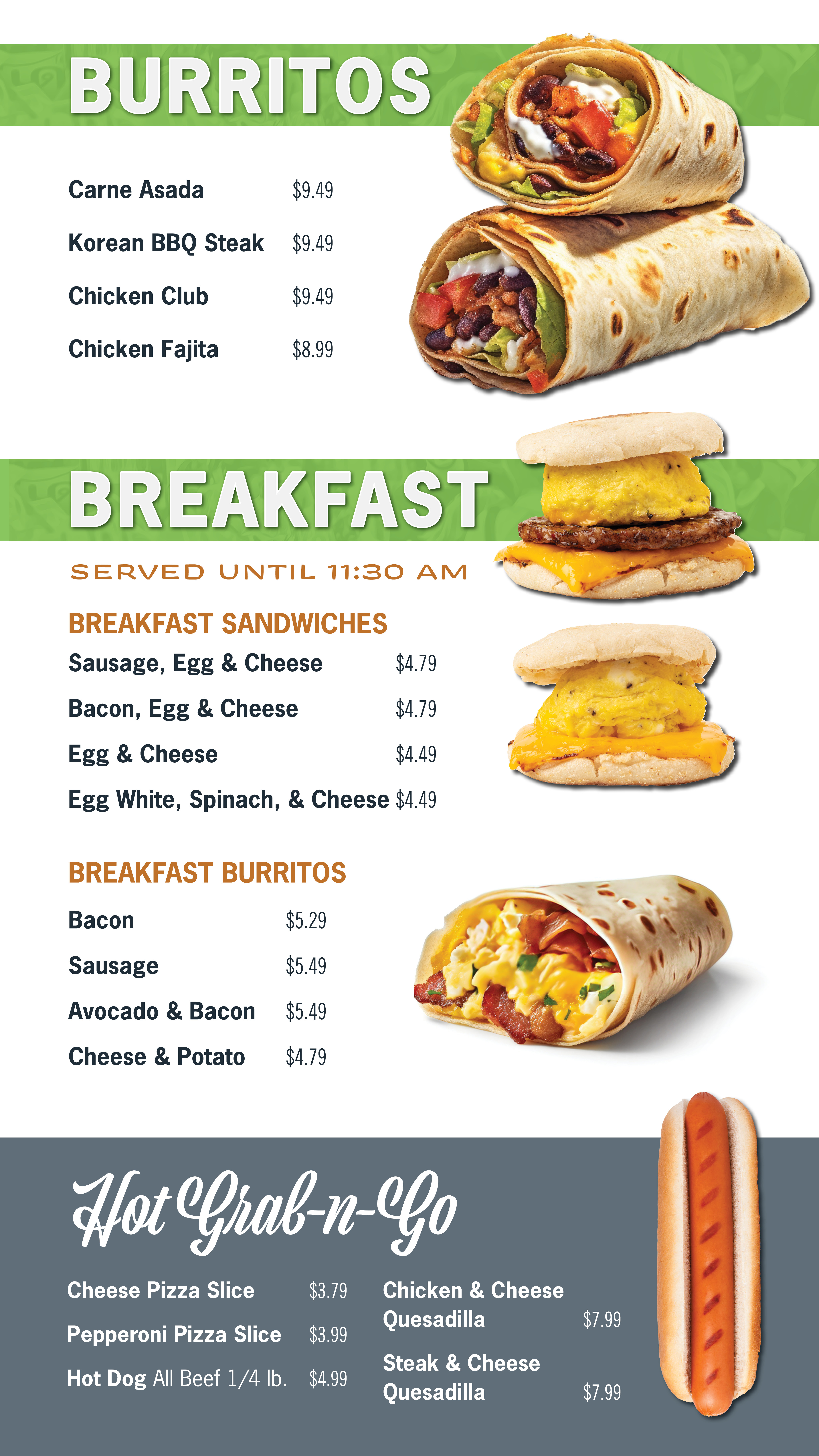 Tributory Village Menu Burritos and Breakfast